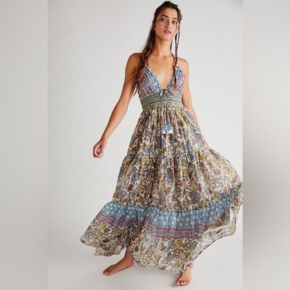Free People Real Love maxi dress daylight combo